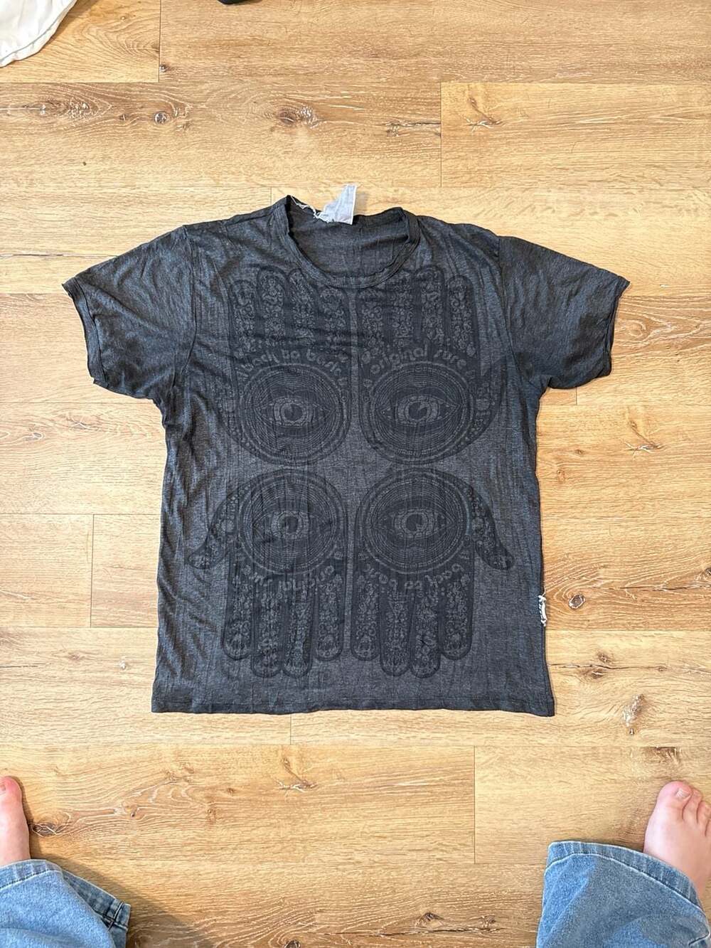Sure Original Back to Basic Charocal Grey Hamsa Hand Eye Graphic T-Shirt